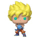 Vue latérale de la figurine exclusive Funko POP Dragon Ball Z Goku Super Saiyan montrant les couleurs vives