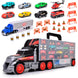 Vue d'ensemble du coffret camion DICKIE TOYS avec 42 pièces de voitures en métal colorées