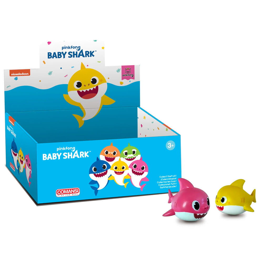 Figurines Baby Shark COMANSI assorties colorées mesurant entre 6 et 8 cm pour enfants