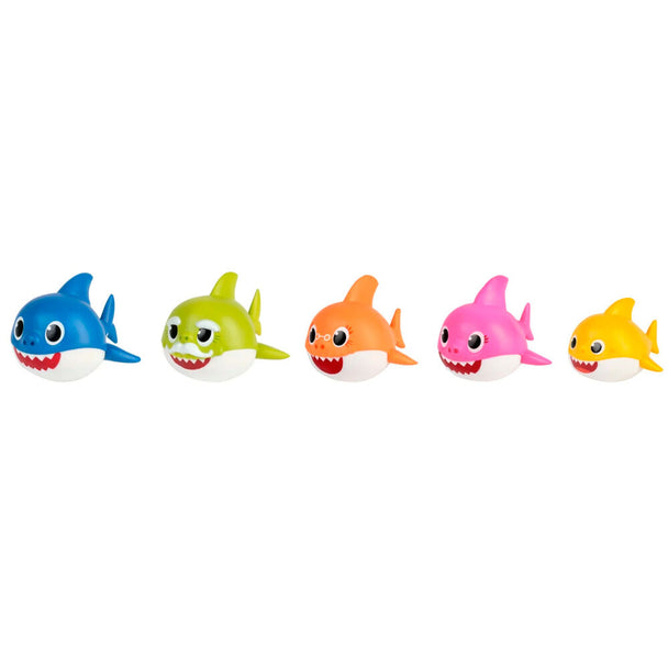 Vue rapprochée d'une figurine Baby Shark COMANSI assortie avec détails précis et couleurs vives