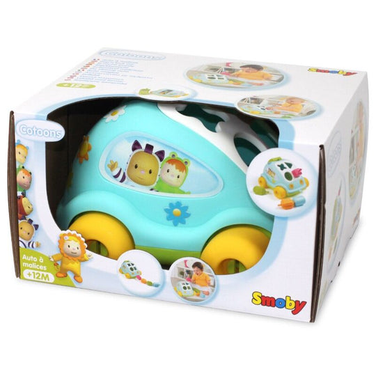 Jouet éducatif SMOBY en forme de voiture avec formes à encastrer, idéal pour développer la motricité fine des tout-petits