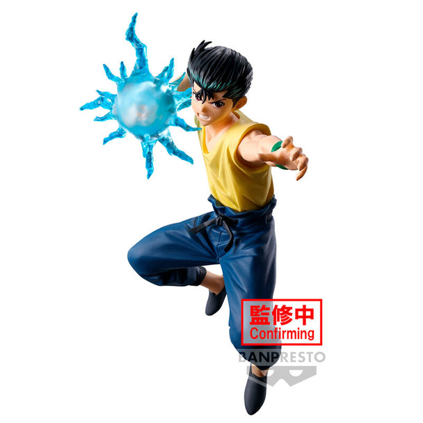 Figurine Yusuke Urameshi de face avec posture dynamique et détails précis