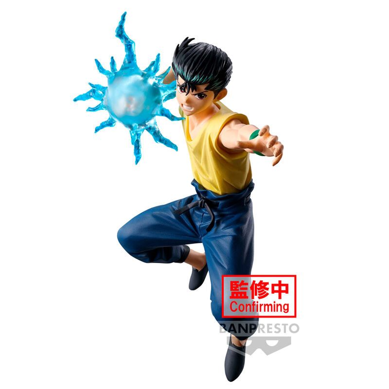 Figurine Yusuke Urameshi de face avec posture dynamique et détails précis