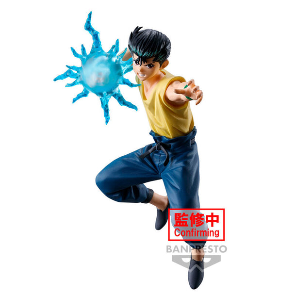 Vue latérale de la figurine Yusuke Urameshi montrant les couleurs vives et la peinture soignée