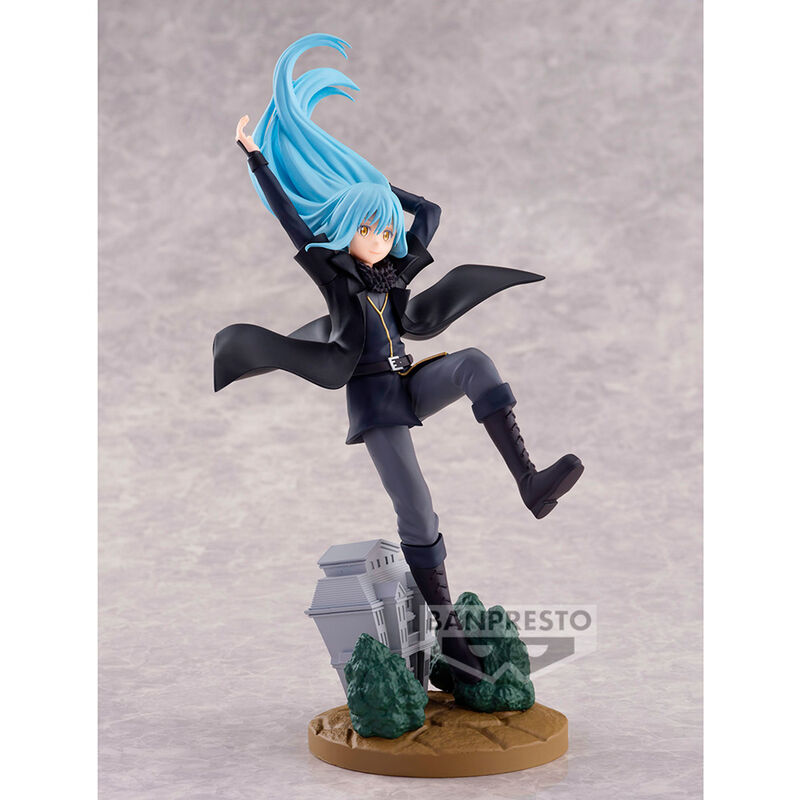 Vue rapprochée des détails de la tête et du visage de Rimuru Tempest sur la figurine BANPRESTO
