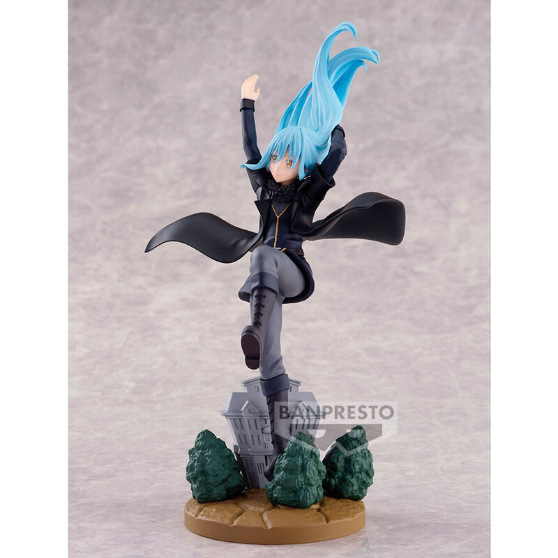 Figurine Rimuru Tempest sur socle avec éclairage mettant en valeur les couleurs et reliefs