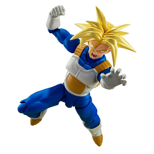 Figurine Trunks Super Saiyan 14cm en position dynamique de face avec détails soignés