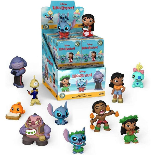 Image de la figurine mini mystère FUNKO Stitch, représentant le personnage bleu espiègle avec ses grandes oreilles et sourire malicieux