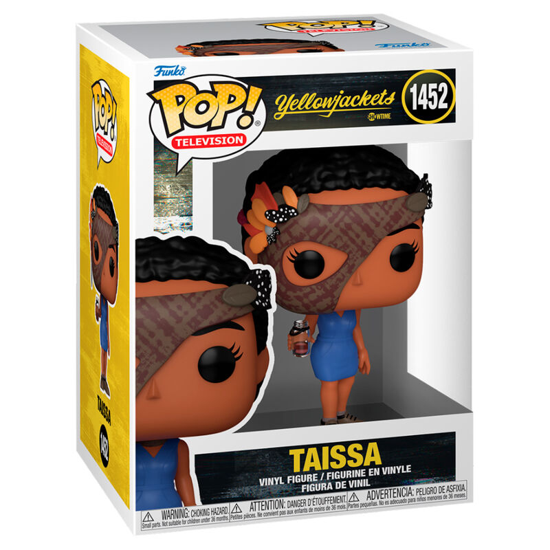 Figurine Funko POP Taissa de la série Yellowjackets, présentée dans sa boîte vitrine transparente de 9 cm