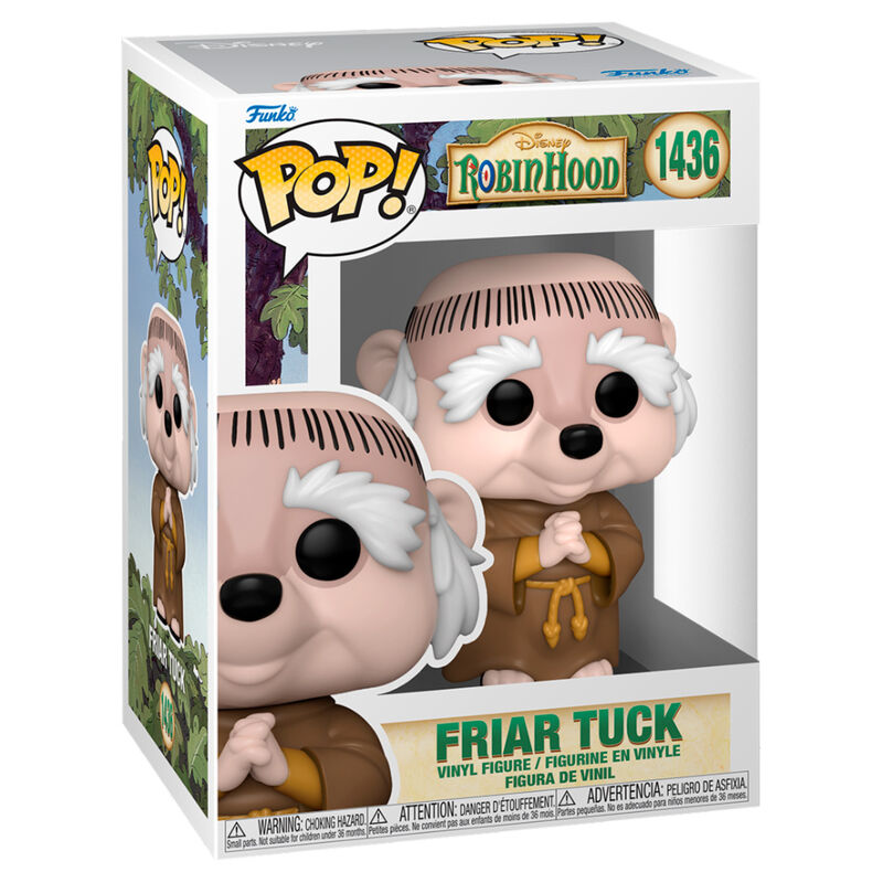 Figurine Funko POP en vinyle de Frère Tuck de Disney Robin Hood, hauteur 9 cm dans sa boîte vitrine transparente