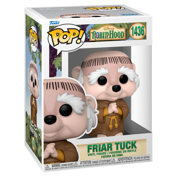 Figurine Funko POP en vinyle de Frère Tuck de Disney Robin Hood, hauteur 9 cm dans sa boîte vitrine transparente