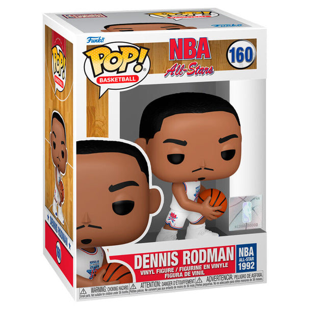 Figurine Funko POP de Dennis Rodman NBA All-Stars 1992 en vinyle de 9 cm présentée en boîte cadeau avec fenêtre