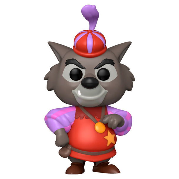 Vue détaillée de la figurine Funko POP Sheriff of Nottingham de Disney Robin Hood, mettant en valeur son design et ses couleurs