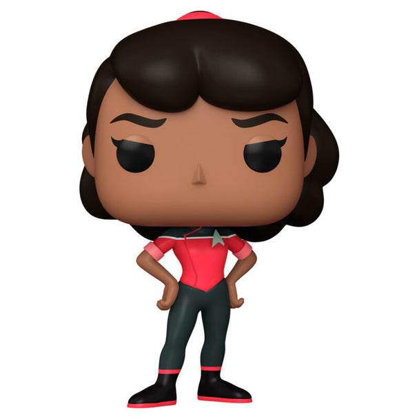 Vue détaillée de la figurine Funko POP Beckett Mariner, personnage de Star Trek Lower Decks, mettant en avant ses couleurs et son design unique.