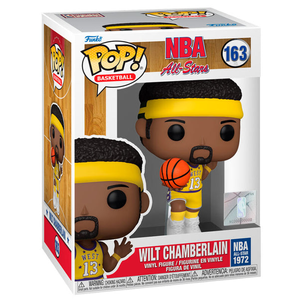 Figurine Funko POP de Wilt Chamberlain NBA All-Stars 1972 en vinyle de 9 cm dans sa boîte vitrine avec fenêtre