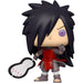 Figurine Funko POP Madara Uchiha exclusive de 9 cm issue de Naruto Shippuden, présentée dans sa boîte vitrine transparente.