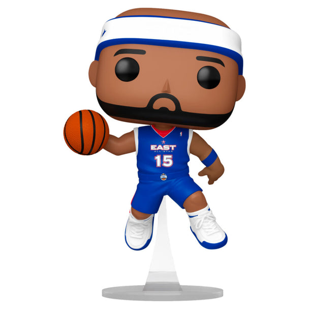 Vue rapprochée de la figurine Funko POP Vince Carter NBA All-Stars 2005 avec détails du maillot et visage