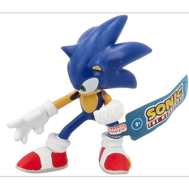 Ensemble de figurines Sonic the Hedgehog assorties de COMANSI, présentation sur fond blanc montrant différentes poses et couleurs