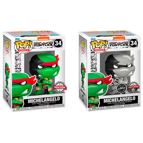 Figurine Funko POP Michelangelo Tortues Ninja exclusive en vinyle de 9 cm dans sa boîte vitrine
