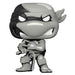 Vue arrière de la boîte Funko POP Michelangelo montrant les logos officiels et informations produit