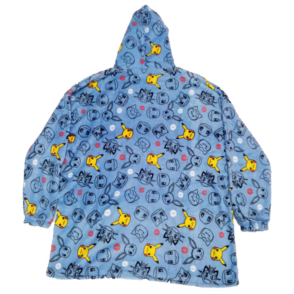 Vue avant du sweat oversize corail Pokémon pour enfants avec logo Nintendo visible