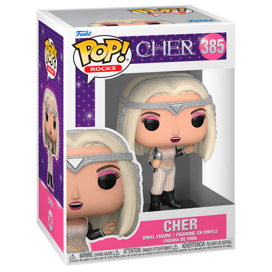 Vue rapprochée de la figurine Funko POP Cher Living Proof montrant les détails de la peinture et du design