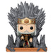 Figurine POP Deluxe de Viserys assis sur le Trône de Fer, édition House of the Dragon par FUNKO, vue de face avec détails précis.