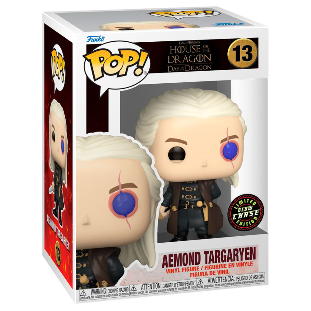 Figurine Funko POP Aemond Targaryen de 9 cm en vinyle avec détails précis et boîte vitrine officielle