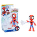 Figurine Spidey en position dynamique, prête pour l'action, sur fond blanc