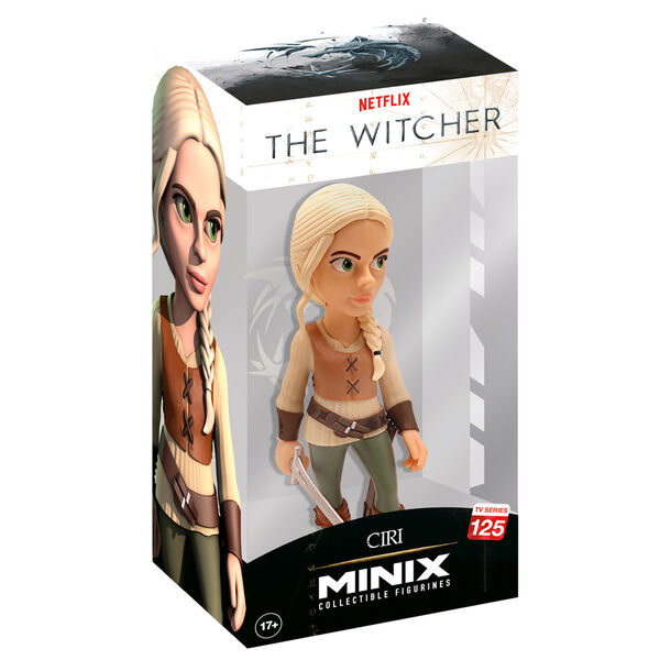 Figurine Ciri The Witcher MINIX vue de face, 12cm avec détails réalistes