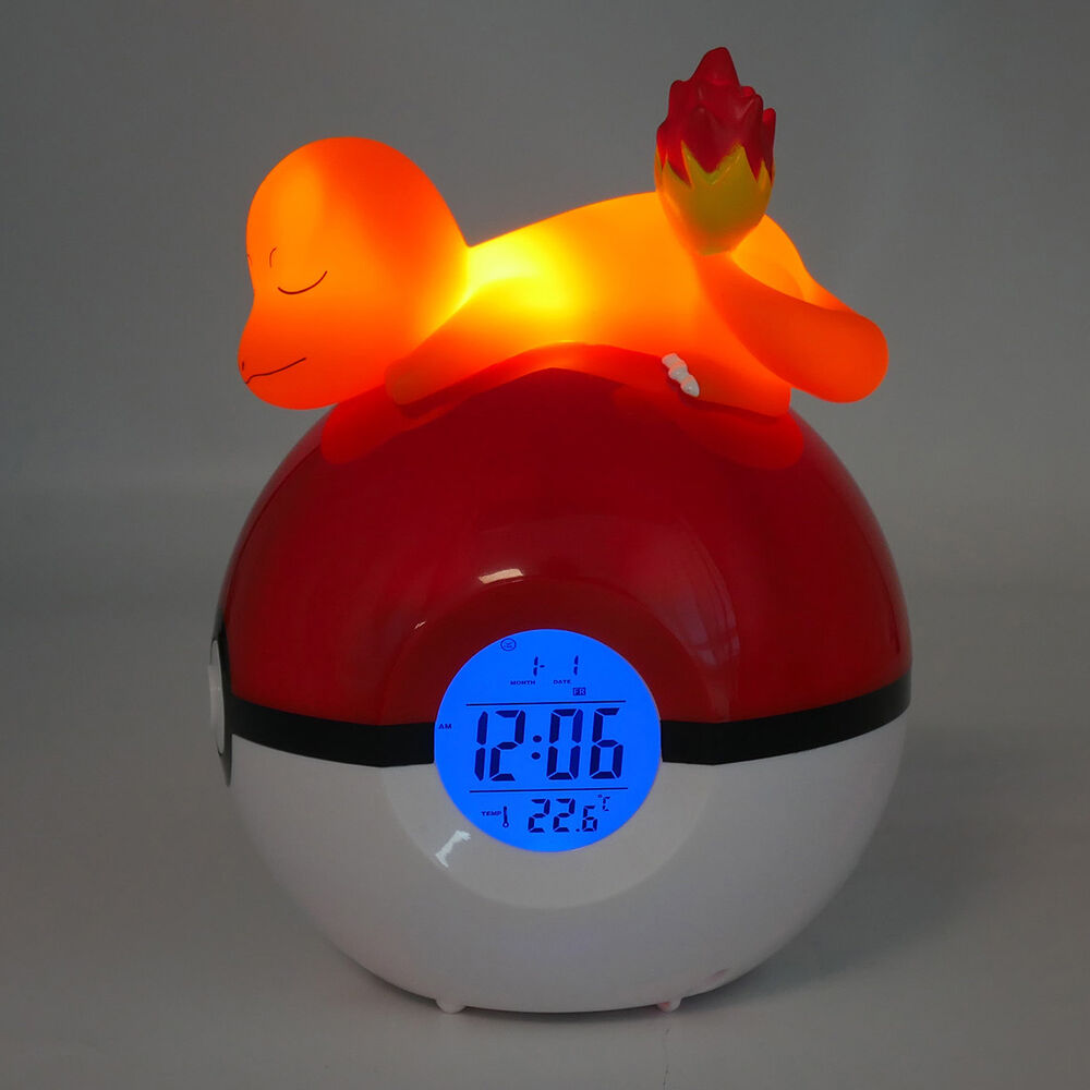 Pack complet du réveil Pokéball Salamèche TEKNOFUN avec ses 6 images détaillées du produit