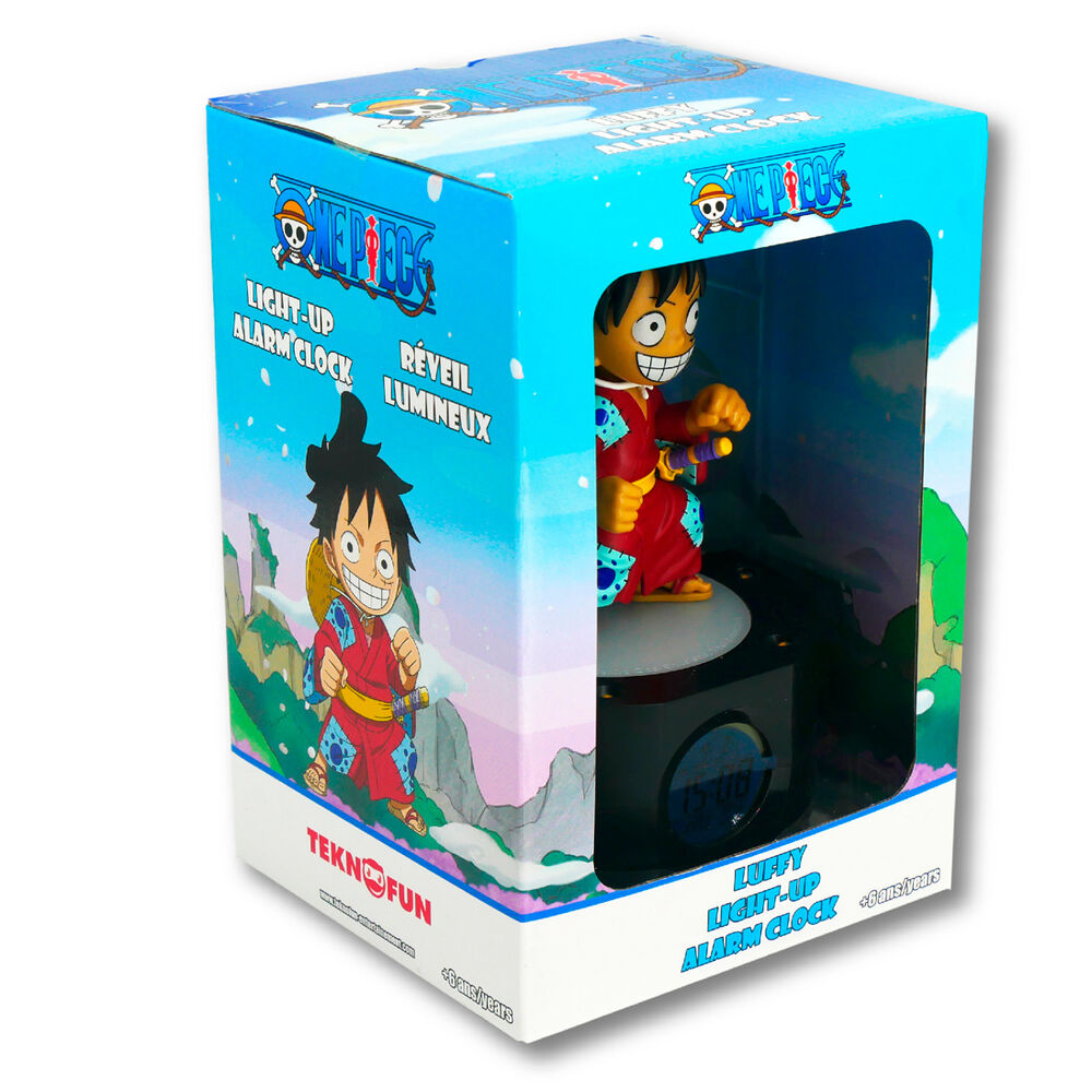 Pack complet du réveil LED Luffy One Piece avec ses 3 piles AAA non incluses et le câble USB fourni