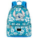Détail du sac à dos Stitch Aloha montrant les bandoulières ajustables et la texture résistante