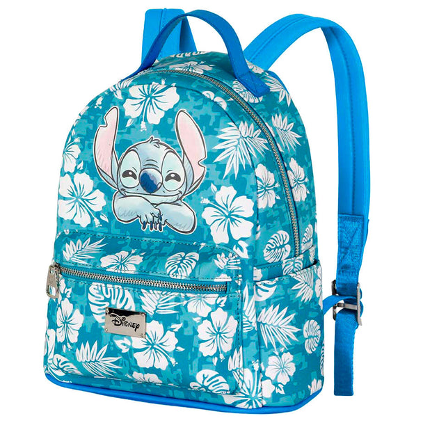 Sac à dos Disney Stitch Aloha de 27cm vue de face avec design coloré et logo KARACTERMANIA