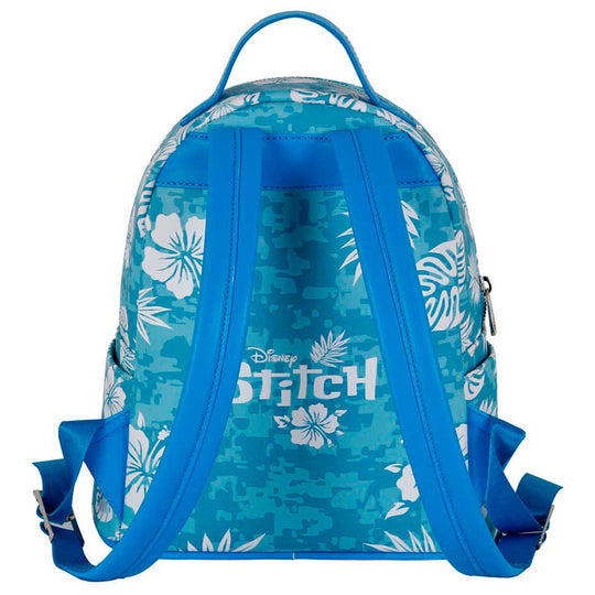 Photo du sac à dos Disney Stitch Aloha ouvert, illustrant le compartiment principal spacieux
