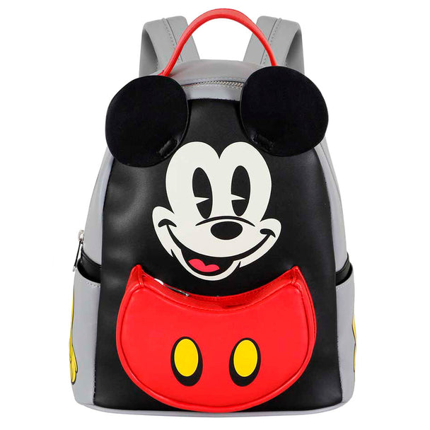 Vue avant du sac à dos Disney Mickey Heady Face 29 cm avec le visage stylisé de Mickey Mouse