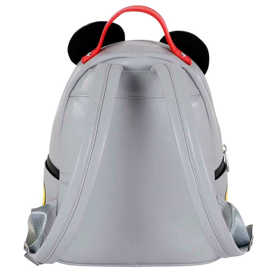 Sac à dos Disney Mickey Heady Face posé sur une surface blanche montrant sa taille compacte et ses couleurs vives