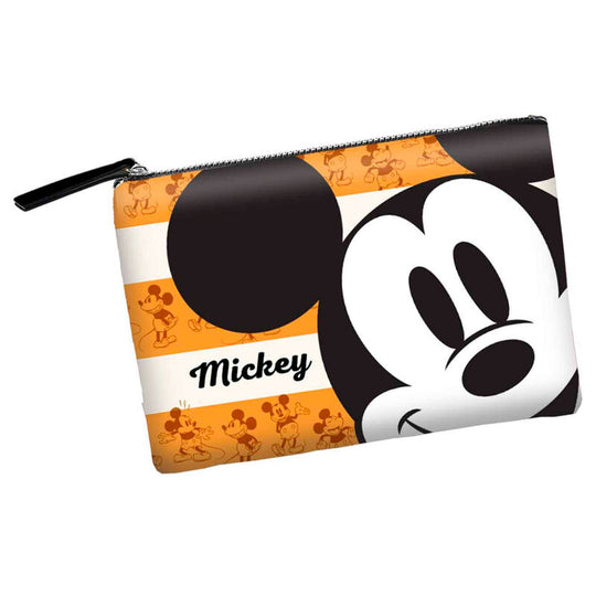 Vanity case orange Disney Mickey de KARACTERMANIA avec fermeture zip et doublure intérieure, dimensions 22,5x30,5x2cm.