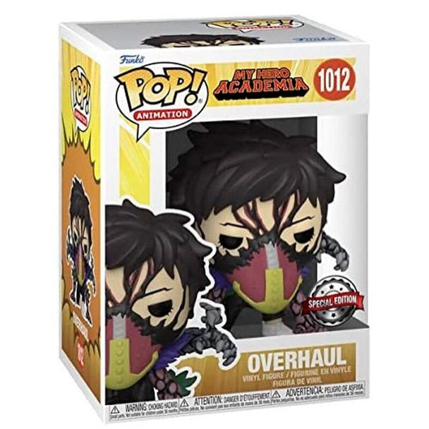 Vue latérale de la figurine POP Overhaul My Hero Academia exclusive FUNKO, montrant les couleurs et le design