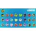 Set complet Freak Marbles avec 6 billes et skin présenté sur fond neutre