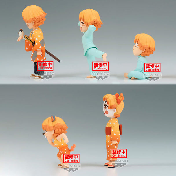 Profil gauche de la figurine Zenitsu Agatsuma Demon Slayer en plastique PVC