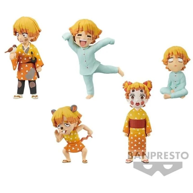 Vue arrière de la figurine Zenitsu Agatsuma Demon Slayer montrant le manteau
