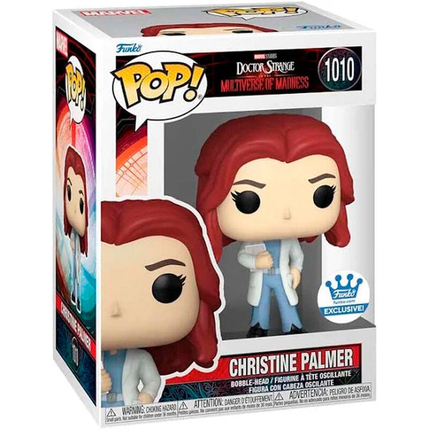 Figurine Funko POP de Christine Palmer exclusive, issue de Doctor Strange Multiverse of Madness, présentée en boîte vitrine transparente