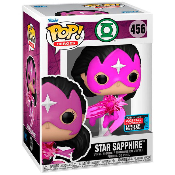 Figurine Funko POP Star Sapphire DC Comics mesurant 9 cm dans sa boîte vitrine transparente exclusive
