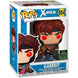Figurine Funko POP exclusive de Gambit des X-Men en vinyle 9cm, présentée dans sa boîte vitrine avec fenêtre transparente