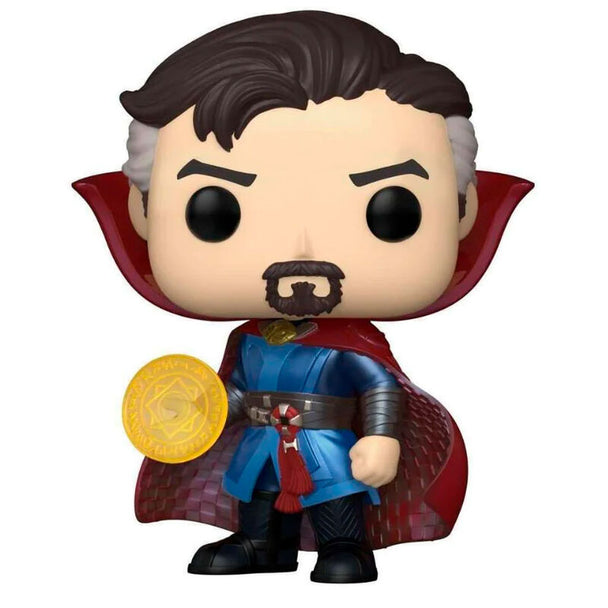 Vue rapprochée de la figurine Funko POP Doctor Strange Multiverse of Madness montrant les détails du visage et du costume