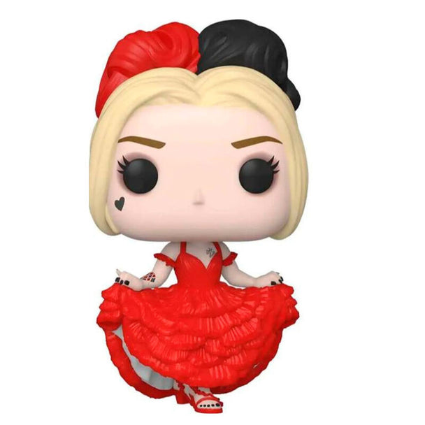 Vue rapprochée de la figurine Funko POP Harley Quinn Suicide Squad montrant les détails colorés et le design unique