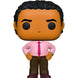 Vue rapprochée de la figurine Funko POP exclusive d'Oscar Martinez, personnage de la série The Office, avec détails colorés.