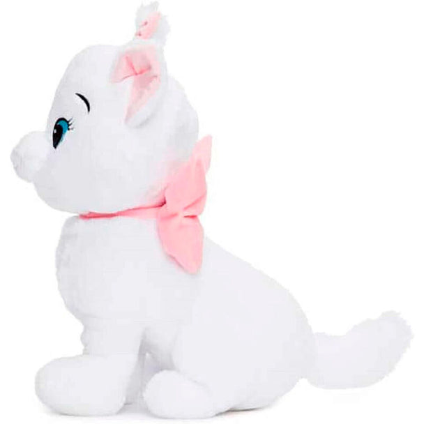 Peluche Marie des Aristochats Disney de 30 cm vue de face avec détails du visage et nœud rose