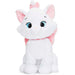 Peluche douce Marie des Aristochats de 30 cm posée sur fond blanc montrant sa texture moelleuse